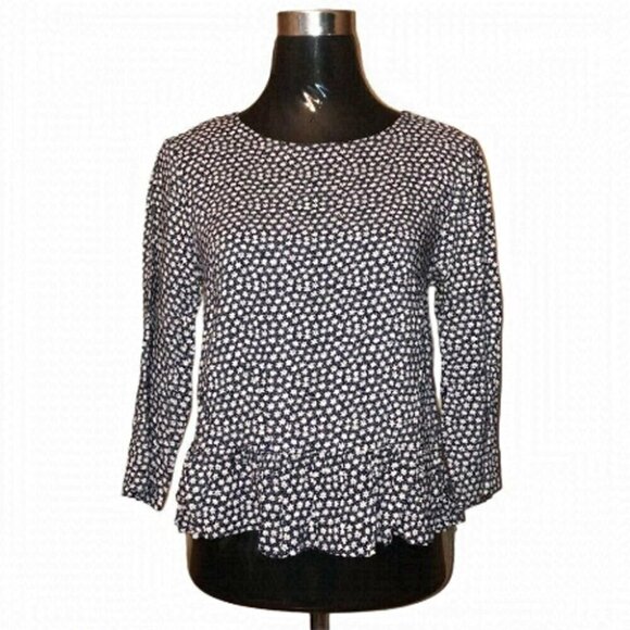 H&M Floral Peplum Blouse Size 6 Romantic Boho Chic Everyday Style - Picture 1 of 10
